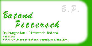 botond pittersch business card